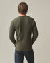 Men's Waffle Long Sleeve Henley - Deep Olive